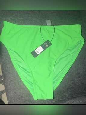 Fashion Nova Neon Green High-Rise Bikini Bottoms